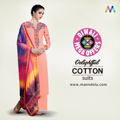 Latest Casual Cotton Salwar Suit For Women - Diwali Shopping Online